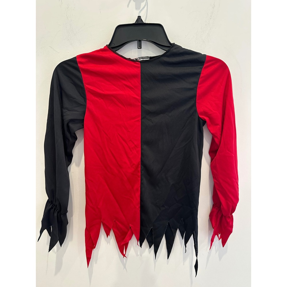Kids Red Black Jester Costume Set Harlequin Halloween Medium WMT00221M
